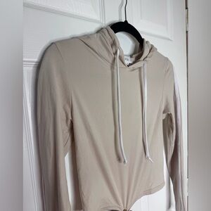 Cropped hood with drawstring and leggings set
